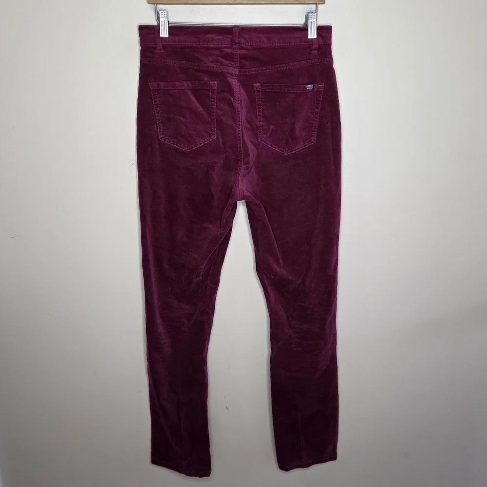 DG2 by Diane Gilman | Burgundy Tall Length Straight Leg Velour Pants Size 8T